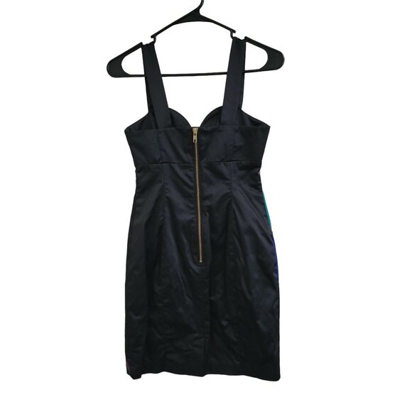 H&M Sheath Dress Womens Size 4 Cocktail Sleeveless Empire Waist Black Back Zip - Picture 2 of 4